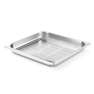 Hendi Stainless Steel Gastronorm Container 2/3 100 mm, Perforated