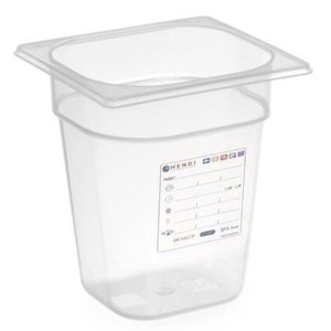 Hendi Polypropylene Gastronorm Container 1/6 150 mm, Transparent Hendi Polypropylene Gastronorm Container 1/6 150 mm, Transparent