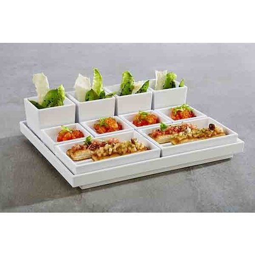 APS Pojemnik kwadratowy z melaminy | biały | 0,16L APS Pojemnik kwadratowy z melaminy | biały | 0,16L