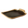 APS Shallow Melamine Plate 140x130 mm, Irregular, Crocker, Brown
