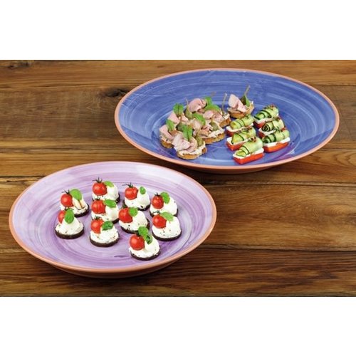 APS Shallow Melamine Plate, Ø405 mm, La Vida, Imitation Terracotta, Blue APS Shallow Melamine Plate, Ø405 mm, La Vida, Imitation Terracotta, Blue