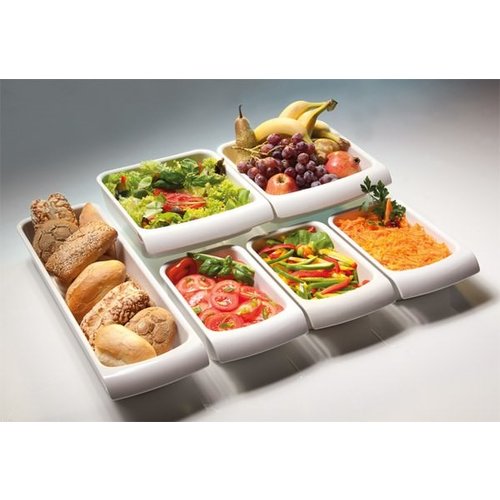 APS Miska prostokątna z melaminy | biała | 32,5 x 26,5 cm, H: 7,5 cm APS Miska prostokątna z melaminy | biała | 32,5 x 26,5 cm, H: 7,5 cm