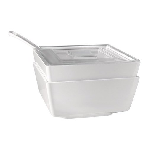 APS Miska kwadratowa z melaminy | biała | 19 x 19 cm, H: 9,5 cm