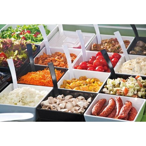 APS Miska kwadratowa z melaminy | biała | 19 x 19 cm, H: 9,5 cm