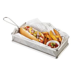 APS Wyprzedaż - Koszyk do serwowania potraw | inox | 26 x 13 cm, H: 4,5 cm APS Wyprzedaż - Koszyk do serwowania potraw | inox | 26 x 13 cm, H: 4,5 cm