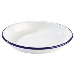 APS Deep Enameled Plate, Ø220 mm, 350 ml, White-Blue APS Deep Enameled Plate, Ø220 mm, 350 ml, White-Blue