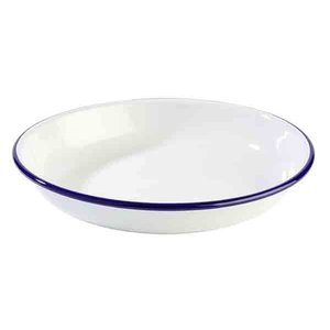 APS Deep Enameled Plate, Ø240 mm, 350 ml, White-Blue APS Deep Enameled Plate, Ø240 mm, 350 ml, White-Blue