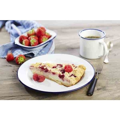 APS Talerz emaliowany, płytki, Ø240 mm, 350 ml, biało-niebieski