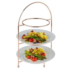 APS Stand ze stali chromowanej na trzy talerze | 290x195x430mm | miedź APS Stand ze stali chromowanej na trzy talerze | 290x195x430mm | miedź