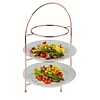 APS Stand ze stali chromowanej na trzy talerze | 290x195x430mm | miedź APS Stand ze stali chromowanej na trzy talerze | 290x195x430mm | miedź