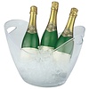 APS Pojemnik z tworzywa sztucznego do wina lub szampana 6 L, 270x350x(h)255 mm, transparentny z dwoma uchwytami APS Pojemnik z tworzywa sztucznego do wina lub szampana 6 L, 270x350x(h)255 mm, transparentny z dwoma uchwytami