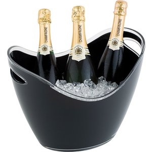 APS Pojemnik z tworzywa sztucznego do wina lub szampana 3 L, 270x345x(h)255 mm, czarny z dwoma uchwytami APS Pojemnik z tworzywa sztucznego do wina lub szampana 3 L, 270x345x(h)255 mm, czarny z dwoma uchwytami