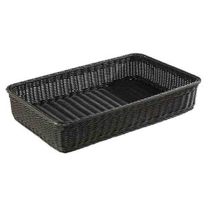 APS Koszyk prostokątny z polipropylenu | 530x325x(H)100mm | czarny APS Koszyk prostokątny z polipropylenu | 530x325x(H)100mm | czarny