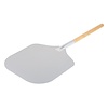 APS Wyprzedaż - Łopata do pizzy z aluminium, 350x305x1300 mm, prostokątna z drewnianą rączką
