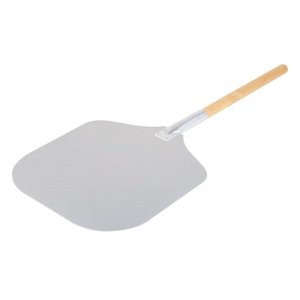 APS Wyprzedaż - Łopata do pizzy z aluminium, 350x305x1300 mm, prostokątna z drewnianą rączką