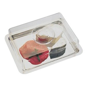 APS Stainless Steel Rectangular Serving Tray with Cover 180 x 250 mm APS Stainless Steel Rectangular Serving Tray with Cover 180 x 250 mm