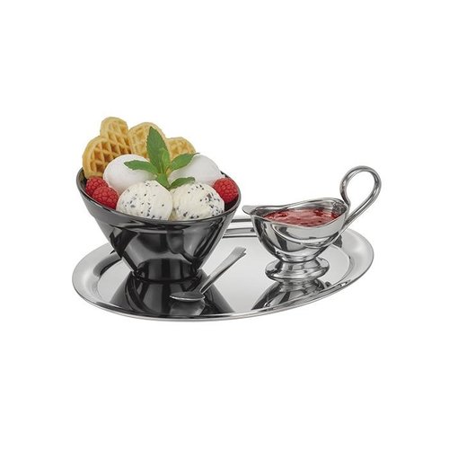 APS Owalna taca do serwowania kawy 220 x 290 mm ze stali nierdzewnej APS Owalna taca do serwowania kawy 220 x 290 mm ze stali nierdzewnej