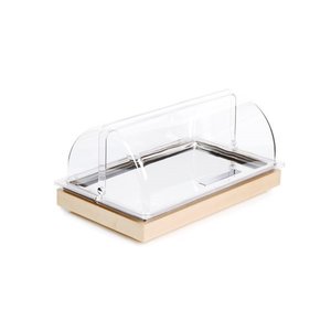 APS Witrynka bufetowa chłodząca prostokątna z pokrywą roll-top GN 1/1, 325 x 530 mm, jasne drewno APS Witrynka bufetowa chłodząca prostokątna z pokrywą roll-top GN 1/1, 325 x 530 mm, jasne drewno