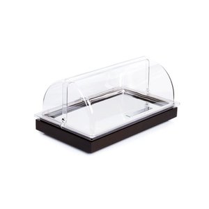 APS Witrynka bufetowa chłodząca prostokątna z pokrywą roll-top GN 1/1, 325 x 530 mm, ciemne drewno