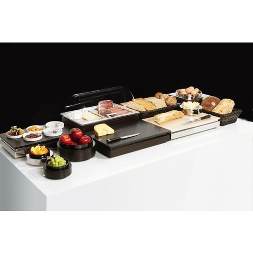 APS Witrynka bufetowa chłodząca prostokątna z pokrywą roll-top GN 1/1, 325 x 530 mm, ciemne drewno APS Witrynka bufetowa chłodząca prostokątna z pokrywą roll-top GN 1/1, 325 x 530 mm, ciemne drewno