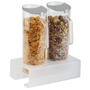 APS Dyspenser do płatków podwójny 2x1,5L | 26 x 15,5 cm, h: 8 cm APS Dyspenser do płatków podwójny 2x1,5L | 26 x 15,5 cm, h: 8 cm