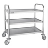 Vogue Stainless Steel 3 Tier Service Trolley 855 x 455 x 810 mm
