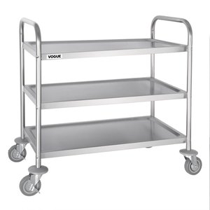 Vogue Stainless Steel 3 Tier Service Trolley 855 x 455 x 810 mm Vogue Stainless Steel 3 Tier Service Trolley 855 x 455 x 810 mm