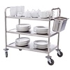 Vogue Stainless Steel 3 Tier Service Trolley 930 x 535 x 860 mm