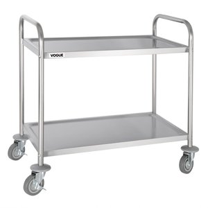 Vogue Stainless Steel 2 Tier Service Trolley 810 x 455 x 855 mm Vogue Stainless Steel 2 Tier Service Trolley 810 x 455 x 855 mm