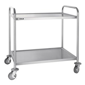 Vogue Stainless Steel 2 Tier Service Trolley 930 x 535 x 860 mm