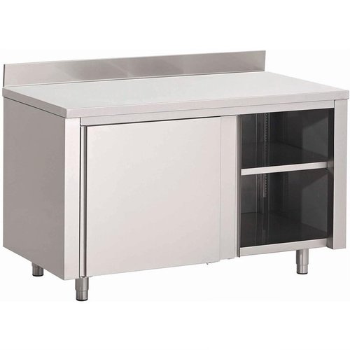 Gastro M Gastro-M S/S working table with sliding doors and upstand Gastro M Gastro-M S/S working table with sliding doors and upstand
