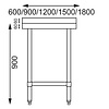 Vogue Stainless Steel Table with Upstand 900mm