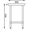Vogue Stainless Steel Prep Table 1500mm