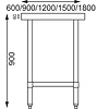 Vogue Stainless Steel Prep Table 1800mm