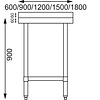 Vogue Stainless Steel Prep Table with Upstand 900mm Vogue Stainless Steel Prep Table with Upstand 900mm