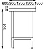 Vogue Stainless Steel Prep Table with Upstand 1200mm