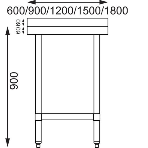 Vogue Stół roboczy z rantem | 90(H)x150x60 cm Vogue Stół roboczy z rantem | 90(H)x150x60 cm