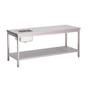 Gastro M Gastro-M S/S cheftable with undershelf 1800x700x850mm Gastro M Gastro-M S/S cheftable with undershelf 1800x700x850mm