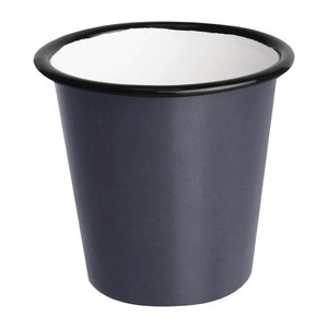 Olympia Enamel Sauce Cup Grey and Black (Pack of 6)