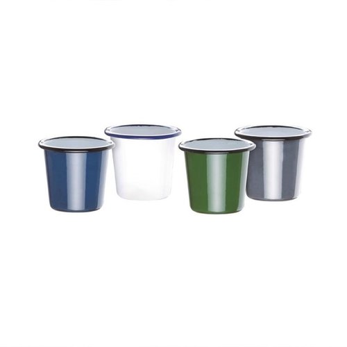 Olympia Enamel Sauce Cup Grey and Black (Pack of 6)