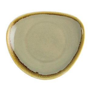 Olympia Kiln Talerz płytki, Ø165 mm, trójkątny, Kiln, zielony mech (6 szt.)