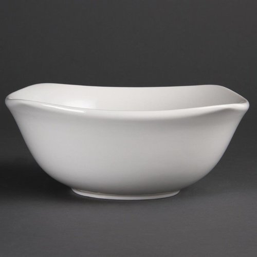 Olympia Whiteware Rounded Square Bowls 220mm (Pack of 12) Olympia Whiteware Rounded Square Bowls 220mm (Pack of 12)
