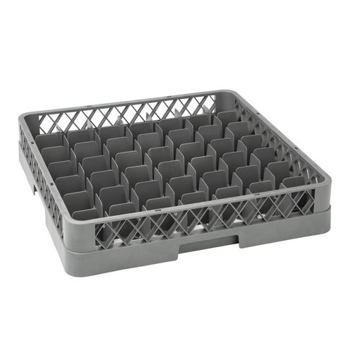 Vogue Kosz do zmywarki na szkło 49 przegród / 500 x 500 x 100 mm, szary