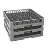 Vogue Kosz do zmywarki na szkło 49 przegród / 500 x 500 x 100 mm, szary