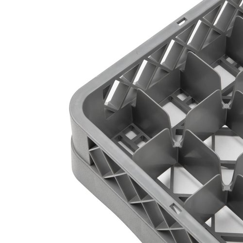 Vogue Kosz do zmywarki na szkło 49 przegród / 500 x 500 x 100 mm, szary