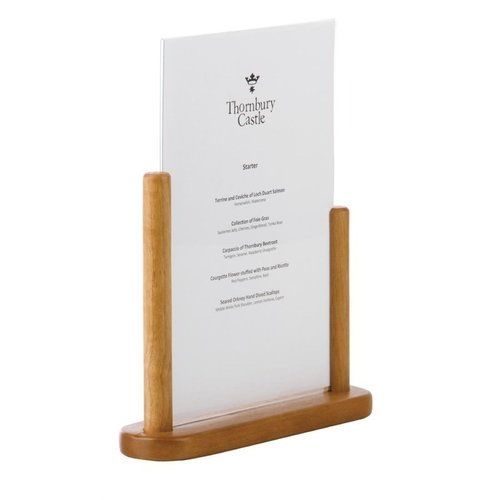 Securit Acrylic Menu Holder With Wooden Frame A4 Securit Acrylic Menu Holder With Wooden Frame A4