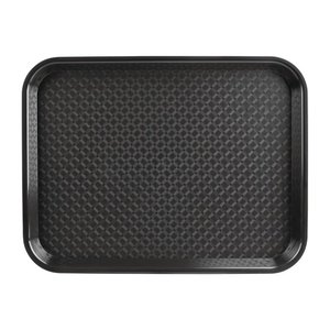 Kristallon Fast Food Polypropylene Rectangular Serving Tray 345 x 265 mm Black Kristallon Fast Food Polypropylene Rectangular Serving Tray 345 x 265 mm Black