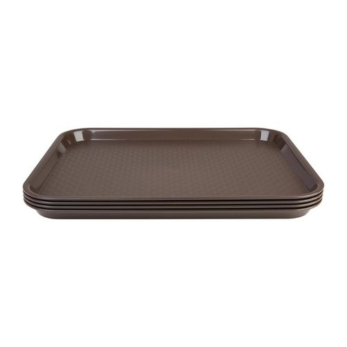 Kristallon Fast Food Polypropylene Rectangular Serving Tray 345 x 265 mm Brown
