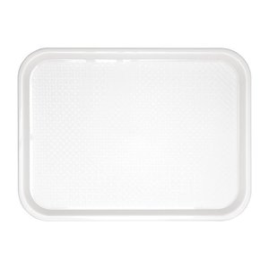 Kristallon Fast Food Polypropylene Rectangular Serving Tray 345 x 265 mm White Kristallon Fast Food Polypropylene Rectangular Serving Tray 345 x 265 mm White