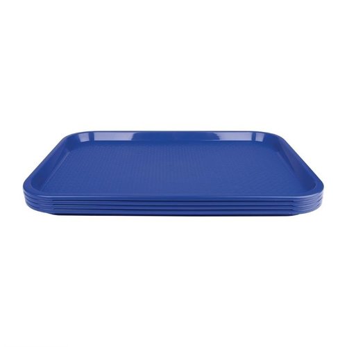 Kristallon Fast Food Polypropylene Rectangular Serving Tray 415 x 305 mm Blue